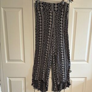 Patrons of Peace Black and White Floral Wide Leg Pants